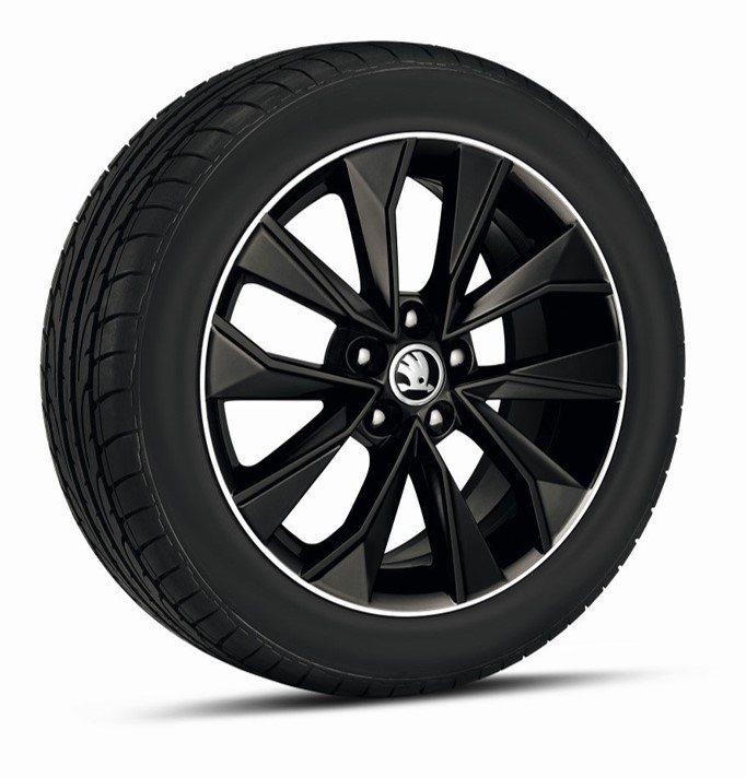 Rapid og Fabia - 16" Italia sommerkomplethjul - Glossy Sort - UDGÅET